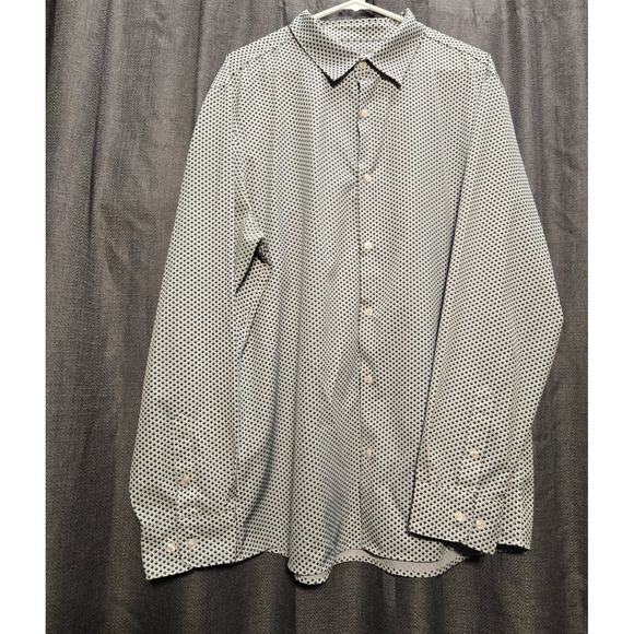 Perry Ellis Button Down Shirt Clover Print Long Sleeve Casual Mens Size‎ XXL - Picture 1 of 7